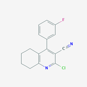molecular formula C16H12ClFN2 B11843129 2-Chloro-4-(3-fluorophenyl)-5,6,7,8-tetrahydroquinoline-3-carbonitrile 