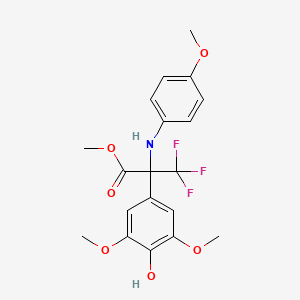 molecular formula C19H20F3NO6 B1184314 Methyl 3,3,3-trifluoro-2-(4-hydroxy-3,5-dimethoxyphenyl)-2-(4-methoxyanilino)propanoate 
