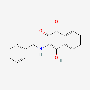 molecular formula C17H13NO3 B11843143 1,4-Naphthalenedione, 2-hydroxy-3-[(phenylmethyl)amino]- CAS No. 100845-17-8
