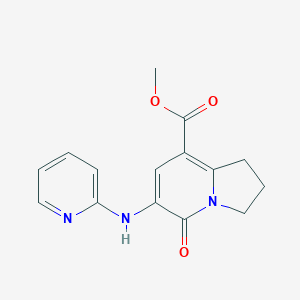 molecular formula C15H15N3O3 B11843182 Methyl 5-oxo-6-(pyridin-2-ylamino)-1,2,3,5-tetrahydroindolizine-8-carboxylate CAS No. 612065-23-3