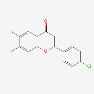 molecular formula C17H13ClO2 B11843218 2-(4-Chlorophenyl)-6,7-dimethyl-4H-chromen-4-one CAS No. 89112-91-4