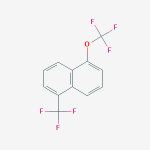 molecular formula C12H6F6O B11843233 1-(Trifluoromethoxy)-5-(trifluoromethyl)naphthalene 