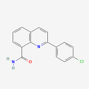 molecular formula C16H11ClN2O B11843260 2-(4-Chlorophenyl)quinoline-8-carboxamide CAS No. 655222-55-2