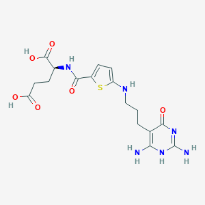N-((5-((3-(2,4-Diamino-1,6-dihydro-6-oxo-5-pyrimidinyl)propyl)amino)-2-thienoyl)carbonyl)glutamic acid