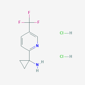 molecular formula C9H11Cl2F3N2 B11843336 1-(5-(Trifluoromethyl)pyridin-2-yl)cyclopropanamine dihydrochloride 