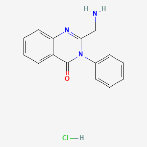 molecular formula C15H14ClN3O B11843370 2-(Aminomethyl)-3-phenylquinazolin-4(3H)-one hydrochloride 
