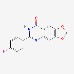 molecular formula C15H9FN2O3 B11843396 6-(4-Fluorophenyl)-[1,3]dioxolo[4,5-g]quinazolin-8(5H)-one CAS No. 656833-95-3