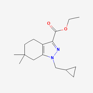 molecular formula C16H24N2O2 B11843479 Ethyl 1-(cyclopropylmethyl)-6,6-dimethyl-4,5,6,7-tetrahydro-1h-indazole-3-carboxylate 