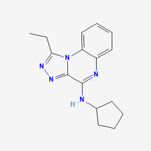 molecular formula C16H19N5 B11843567 N-Cyclopentyl-1-ethyl-[1,2,4]triazolo[4,3-A]quinoxalin-4-amine CAS No. 113181-13-8