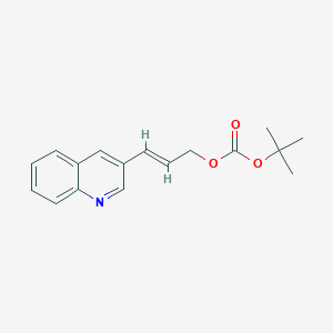molecular formula C17H19NO3 B11843628 tert-Butyl (3-(quinolin-3-yl)allyl) carbonate 