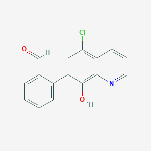 molecular formula C16H10ClNO2 B11843710 2-(5-Chloro-8-hydroxyquinolin-7-yl)benzaldehyde CAS No. 648896-45-1