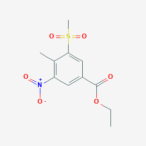 molecular formula C11H13NO6S B11843725 Ethyl 4-methyl-3-(methylsulfonyl)-5-nitrobenzoate CAS No. 52317-31-4