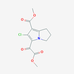 molecular formula C12H12ClNO5 B11843731 Methyl 6-chloro-5-(2-methoxy-2-oxoacetyl)-2,3-dihydro-1H-pyrrolizine-7-carboxylate 