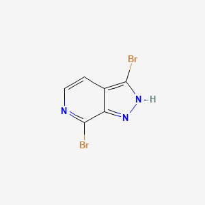molecular formula C6H3Br2N3 B11843769 3,7-dibromo-1H-pyrazolo[3,4-c]pyridine 
