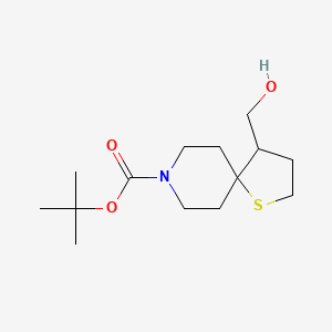 molecular formula C14H25NO3S B11843782 Tert-butyl 4-(hydroxymethyl)-1-thia-8-azaspiro[4.5]decane-8-carboxylate 