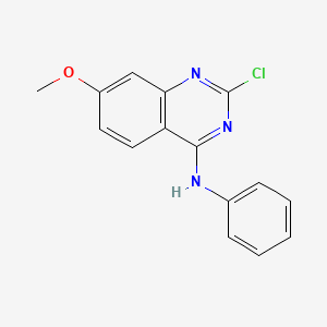 molecular formula C15H12ClN3O B11843872 2-Chloro-7-methoxy-N-phenylquinazolin-4-amine CAS No. 192218-48-7