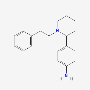 molecular formula C19H24N2 B11843912 4-(1-Phenethylpiperidin-2-yl)aniline 
