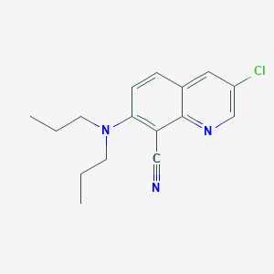 molecular formula C16H18ClN3 B11843945 3-Chloro-7-(dipropylamino)quinoline-8-carbonitrile CAS No. 88347-04-0