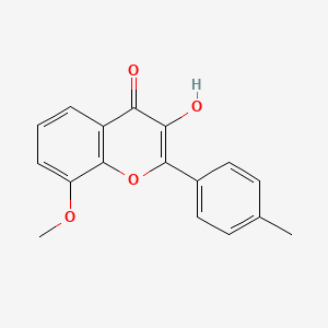 molecular formula C17H14O4 B11843962 3-Hydroxy-8-methoxy-2-(4-methylphenyl)-4H-1-benzopyran-4-one CAS No. 88252-62-4