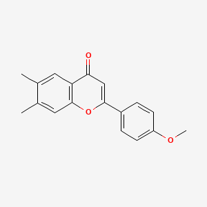 molecular formula C18H16O3 B11843974 2-(4-Methoxyphenyl)-6,7-dimethyl-4H-1-benzopyran-4-one CAS No. 80972-97-0