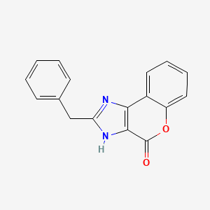 molecular formula C17H12N2O2 B11843986 [1]Benzopyrano[3,4-d]imidazol-4(1H)-one, 2-(phenylmethyl)- CAS No. 638186-36-4