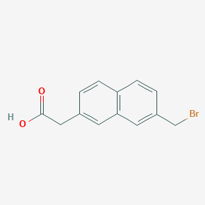 molecular formula C13H11BrO2 B11844003 2-(Bromomethyl)naphthalene-7-acetic acid 