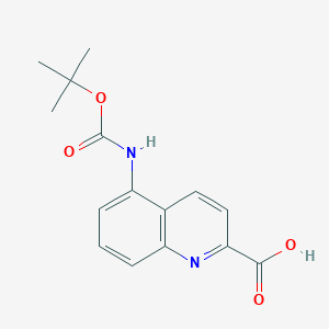 molecular formula C15H16N2O4 B11844016 5-((tert-Butoxycarbonyl)amino)quinoline-2-carboxylic acid 