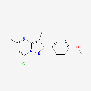 molecular formula C15H14ClN3O B11844075 7-Chloro-2-(4-methoxyphenyl)-3,5-dimethylpyrazolo[1,5-a]pyrimidine 