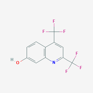molecular formula C11H5F6NO B11844173 2,4-Bis(trifluoromethyl)quinolin-7(1H)-one CAS No. 91915-69-4