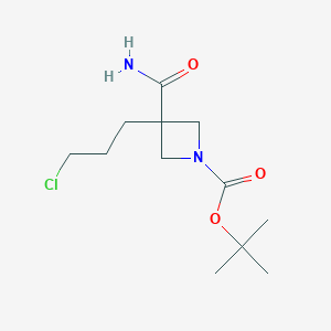 molecular formula C12H21ClN2O3 B11844195 tert-Butyl 3-carbamoyl-3-(3-chloropropyl)azetidine-1-carboxylate CAS No. 1384165-01-8
