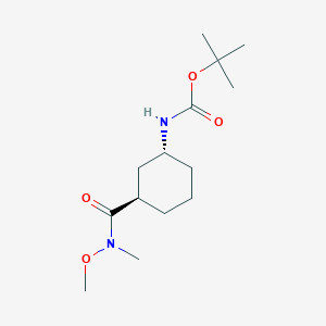 molecular formula C14H26N2O4 B11844245 tert-butyl N-[(1R,3R)-3-[methoxy(methyl)carbamoyl]cyclohexyl]carbamate 