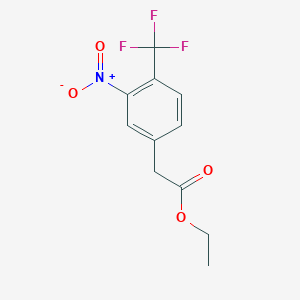 molecular formula C11H10F3NO4 B11844336 Ethyl 2-(3-nitro-4-(trifluoromethyl)phenyl)acetate 