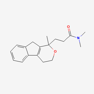 molecular formula C18H23NO2 B11844377 N,N-Dimethyl-3-(1-methyl-1,3,4,9-tetrahydroindeno[2,1-c]pyran-1-yl)propanamide CAS No. 52001-31-7