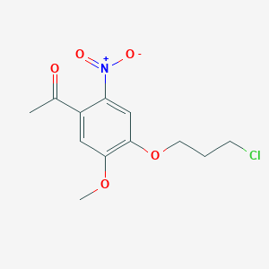 molecular formula C12H14ClNO5 B11844424 1-(4-(3-Chloropropoxy)-5-methoxy-2-nitrophenyl)ethanone CAS No. 1160707-44-7