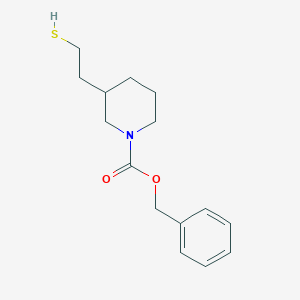 molecular formula C15H21NO2S B11844493 Benzyl 3-(2-mercaptoethyl)piperidine-1-carboxylate 