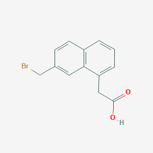 molecular formula C13H11BrO2 B11844586 2-(Bromomethyl)naphthalene-8-acetic acid 