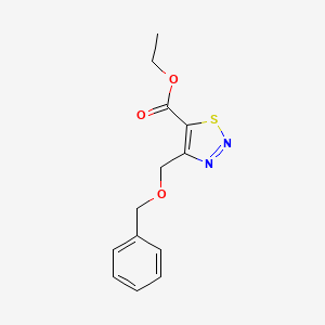 molecular formula C13H14N2O3S B11844666 Ethyl 4-((benzyloxy)methyl)-1,2,3-thiadiazole-5-carboxylate 