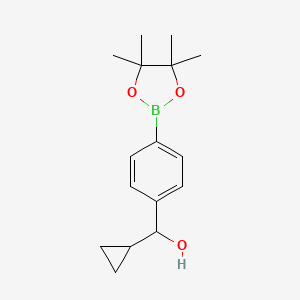 molecular formula C16H23BO3 B11844683 Cyclopropyl(4-(4,4,5,5-tetramethyl-1,3,2-dioxaborolan-2-yl)phenyl)methanol 