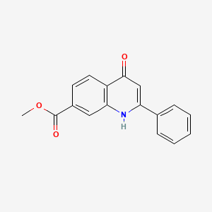 molecular formula C17H13NO3 B11844688 7-Quinolinecarboxylic acid, 4-hydroxy-2-phenyl-, methyl ester CAS No. 825620-22-2