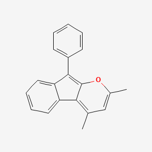 molecular formula C20H16O B11844694 2,4-Dimethyl-9-phenylindeno[2,1-B]pyran CAS No. 62096-56-4