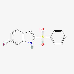 molecular formula C14H10FNO2S B11844720 6-Fluoro-2-(phenylsulfonyl)-1H-indole 