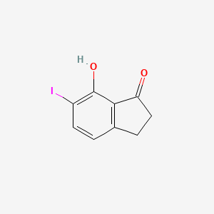 molecular formula C9H7IO2 B11844733 7-Hydroxy-6-iodo-2,3-dihydroinden-1-one 