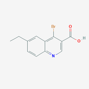 molecular formula C12H10BrNO2 B11844766 4-Bromo-6-ethylquinoline-3-carboxylic acid 