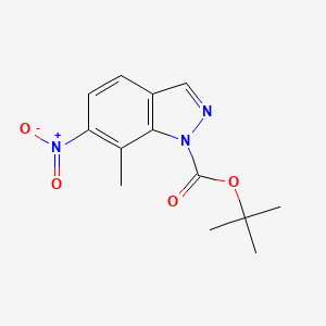 molecular formula C13H15N3O4 B11844795 tert-Butyl 7-methyl-6-nitro-1H-indazole-1-carboxylate 