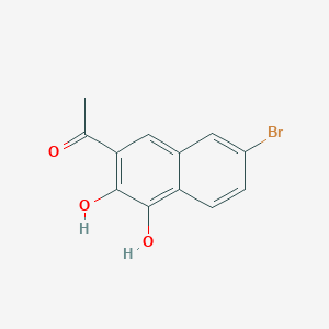 molecular formula C12H9BrO3 B11844809 Ethanone, 1-(7-bromo-3,4-dihydroxy-2-naphthalenyl)- CAS No. 61983-29-7