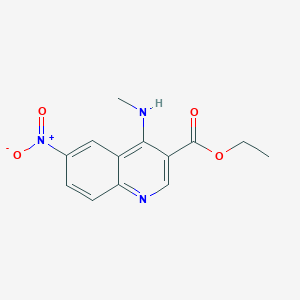molecular formula C13H13N3O4 B11844859 Ethyl 4-(methylamino)-6-nitroquinoline-3-carboxylate 