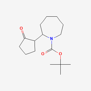 molecular formula C16H27NO3 B11844863 tert-Butyl 2-(2-oxocyclopentyl)azepane-1-carboxylate 