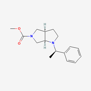 molecular formula C16H22N2O2 B11845077 Methyl (3aR,6aR)-1-[(1R)-1-phenylethyl]hexahydropyrrolo[3,4-b]pyrrole-5(1H)-carboxylate CAS No. 189349-27-7