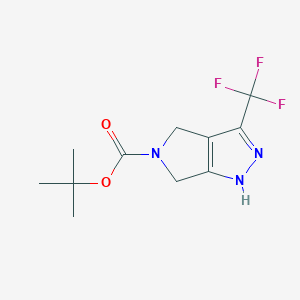 molecular formula C11H14F3N3O2 B11845088 tert-Butyl 3-(trifluoromethyl)-4,6-dihydropyrrolo[3,4-c]pyrazole-5(1H)-carboxylate 