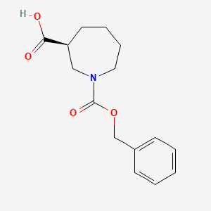 molecular formula C15H19NO4 B11845130 (S)-1-((Benzyloxy)carbonyl)azepane-3-carboxylic acid 